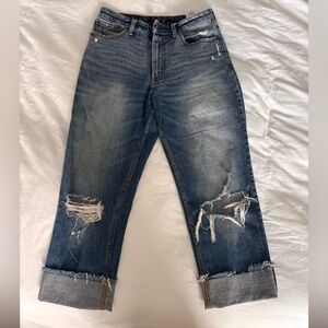 Abercrombie & Fitch Blue Jeans: Zoe Natural Rise, Ankle, Straight